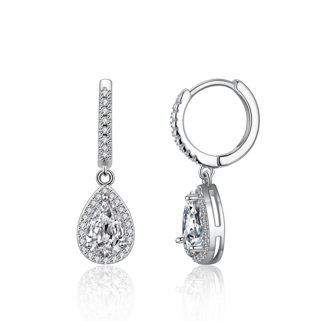 S925 Sterling Silver Moissanite Teardrop Earrings for Women - High Carbon Diamond Fashion
