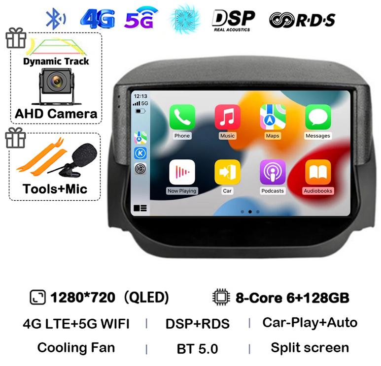 Android 14 Carplay Auto Pentru Ford EcoSport Eco Sport 2014 2015 2016 2017 2018 Radio Auto GPS 4G+WIFI Player Stereo Multimedia QLED