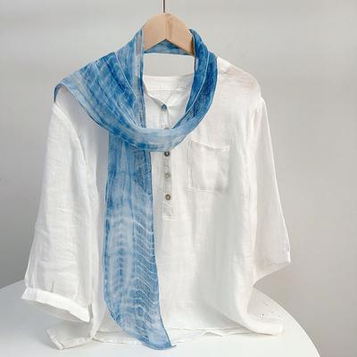 Spring and Summer Thin Linen Scarf Slender Narrow Long Breathable Neck Protection Scarf for Women Versatile Extended Scarf Accessories