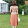 Elegant Faux Two-Piece Short Sleeve Midi Dress for Women