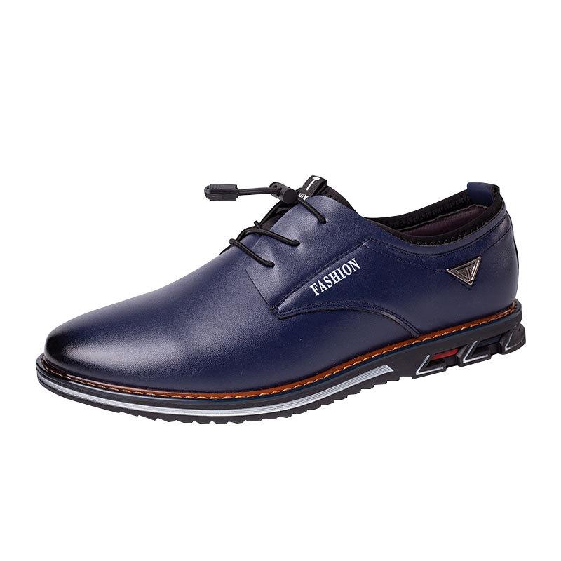Men's Leather Shoes New Comfortable Dress Shoes Low Top Fashion Plus Size Business Casual Shoe Round Head Non Slip Shoes for Men