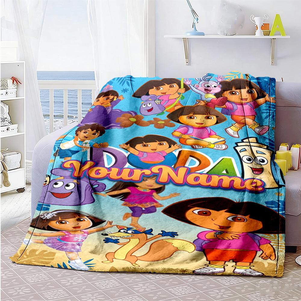 Dora Explorer Personalized Name Blanket Gift Personalized Blanket Durable Comfort Throw For Couch Living Room Chair Seaside for All Occasions