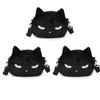 Cute Cartoon Cat Plush Crossbody Bag For Women Funny Black Cat Shoulder Bag Casual Phone Purse Lovely Shoulder Bag Gifts