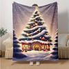 1Pc Christmas Night Scene Blanket Soft And Comfortable Casual Warm Camping Travel Christmas Halloween Gift M921267