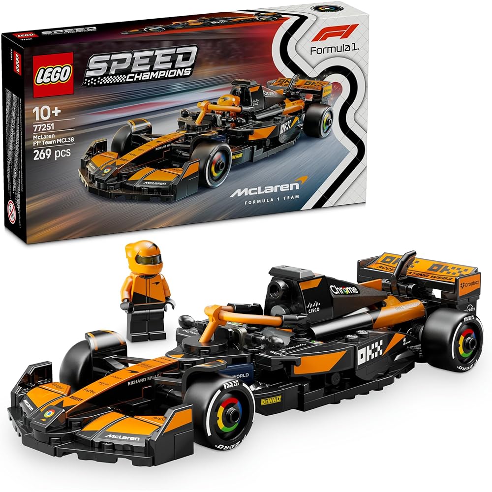 

LEGO Speed Champions McLaren F1 Team MCL38 Race Car Toy Building Blocks for Kids Ages 10-12