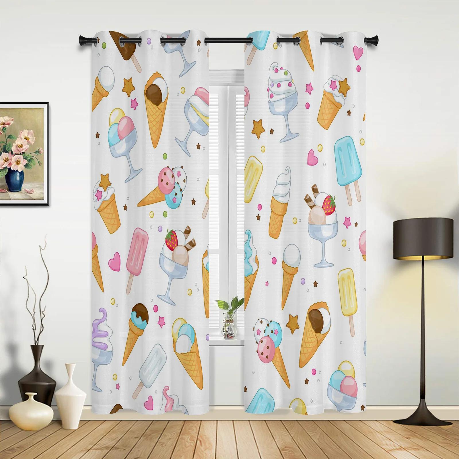 

Кофейная чашка торт десерт занавески для окон украшение дома гостиная занавески для детской комнаты шторы для кухни спальни 135W x 60H(cm) x1