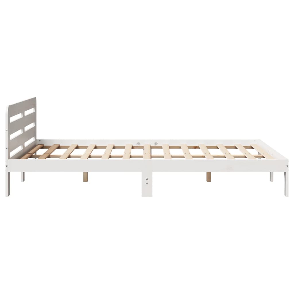 Solid Wood Bed without Mattress White 150x200 cm Pine Wood