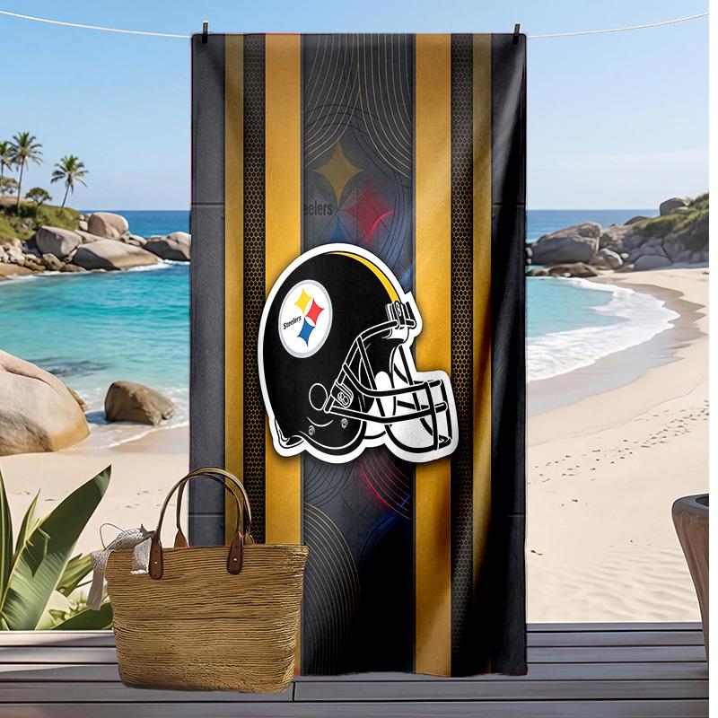 Pittsburgh Steelers Print Beach Towel Soft Portable Quick?dry Towel For Pool Summer Vacation Outdoor Sport