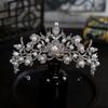 European New Style Luxury Elegant Flower Pearl Bride Wedding Crown Headdress Crown Tiara Hair Accessories