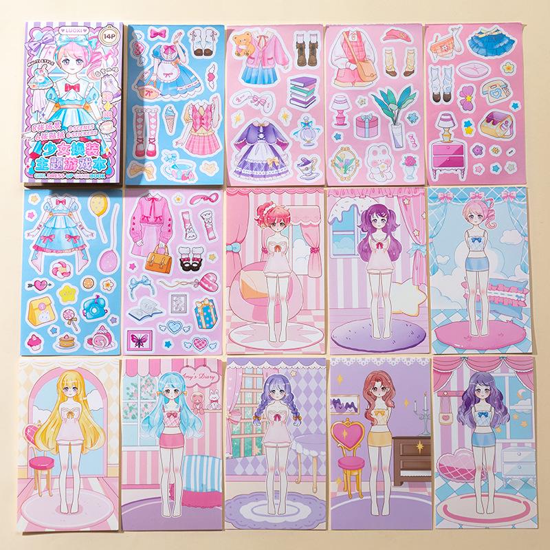Princess Cartoon Dress-Up Sticker Book: DIY Scenery & Educational Stickers