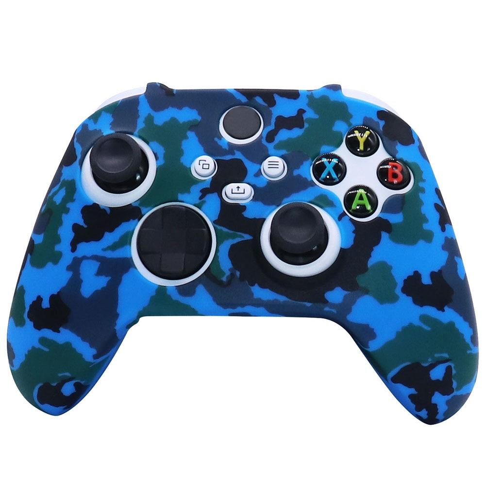 For Xbox Series S/X Handle Cover Camouflage Silicone Protective Cover XSX Game Handle Leaf Oil Watermark Soft Rubber Cover