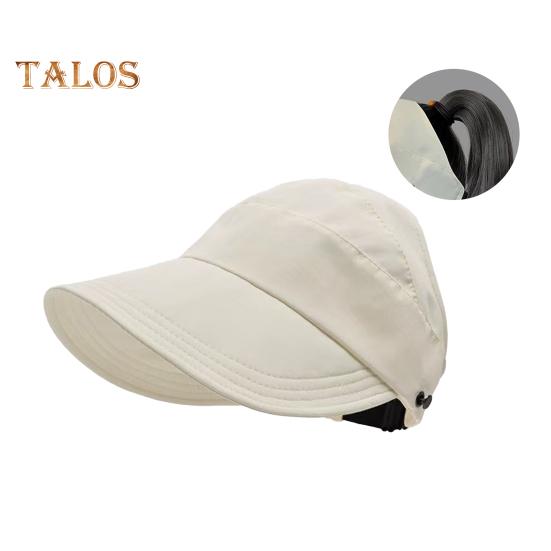 Sonnenhüte für Damen, breite Krempe, UV-Schutz, Visierhut, Sommer, Strand, verstellbarer Pferdeschwanz, verstaubare Kappe zum Angeln, Wandern