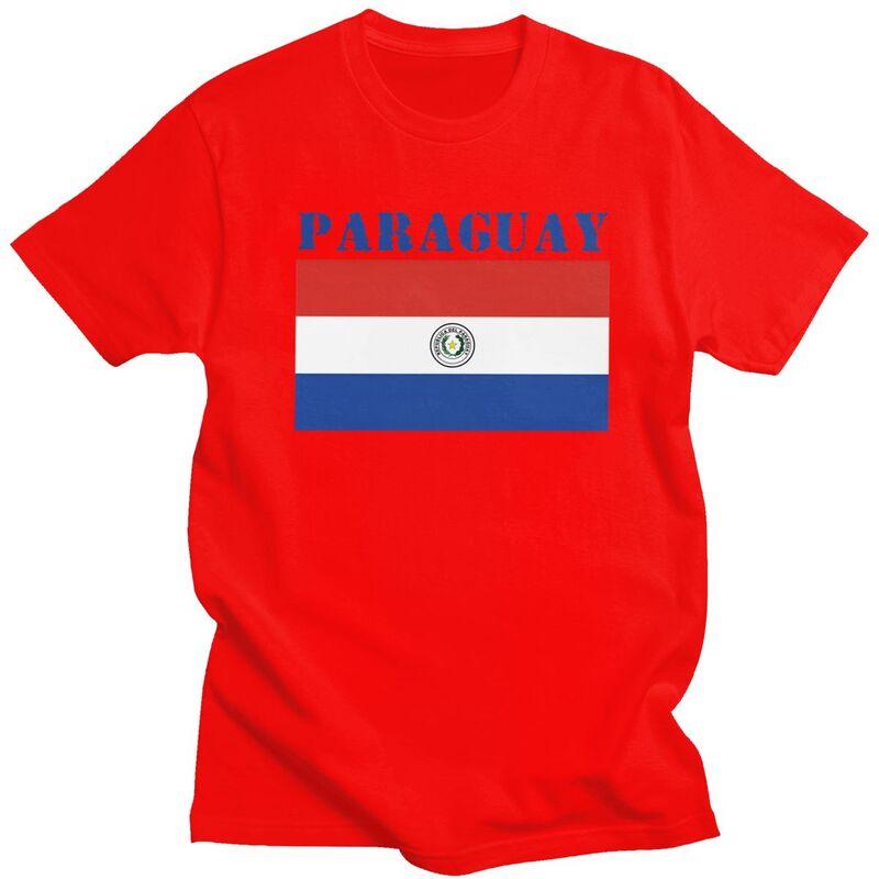 Custom Mens Paraguay Flag T Shirt Short Sleeves Cotton Tshirts Streetwear Tshirt Casual Tee Clothes