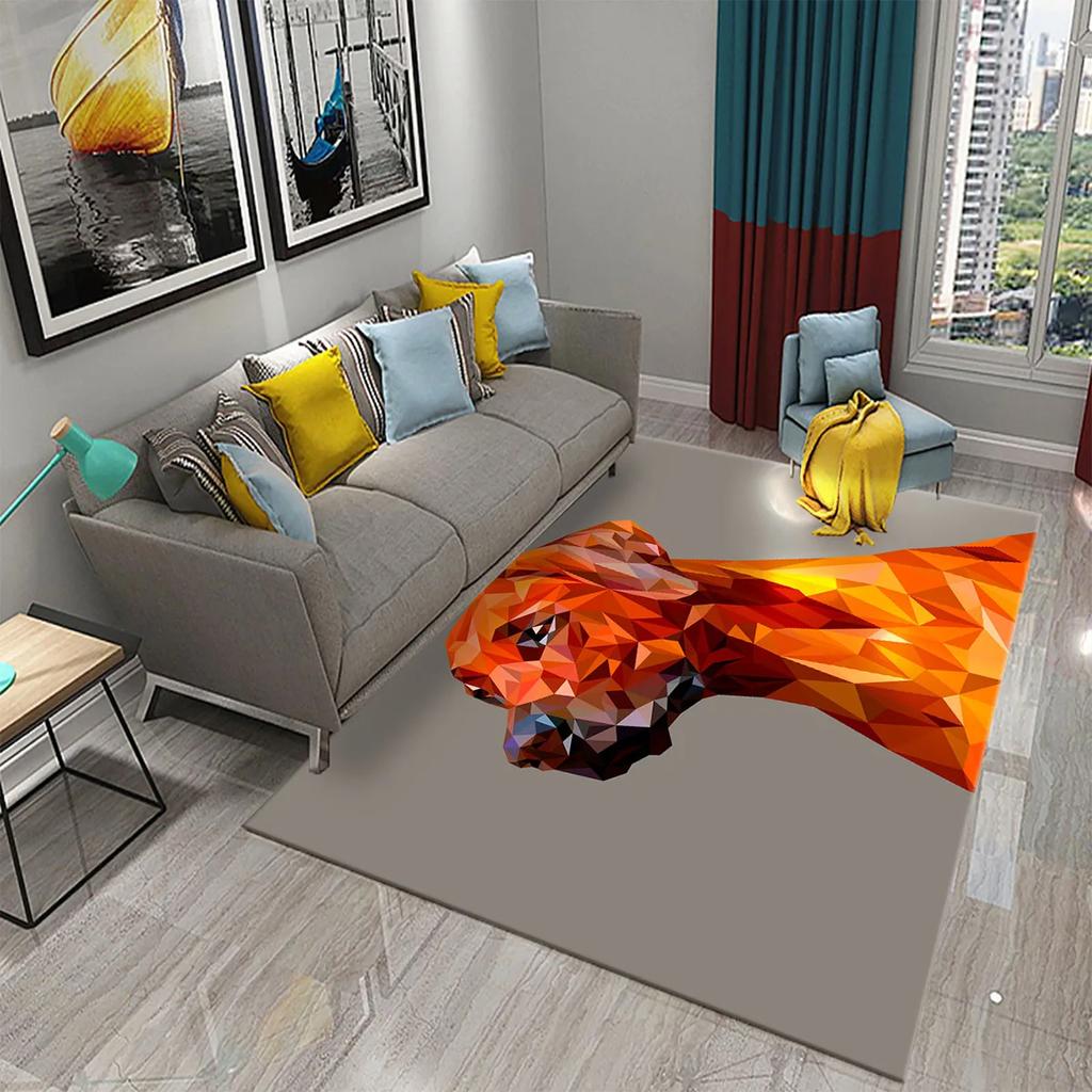 Animal Dog Carpet Abstract Geometric Puppy Rug Pet Wildlife Rugs for Adults Teens Kids Bedroom Living Room Large Area Floor Mat
