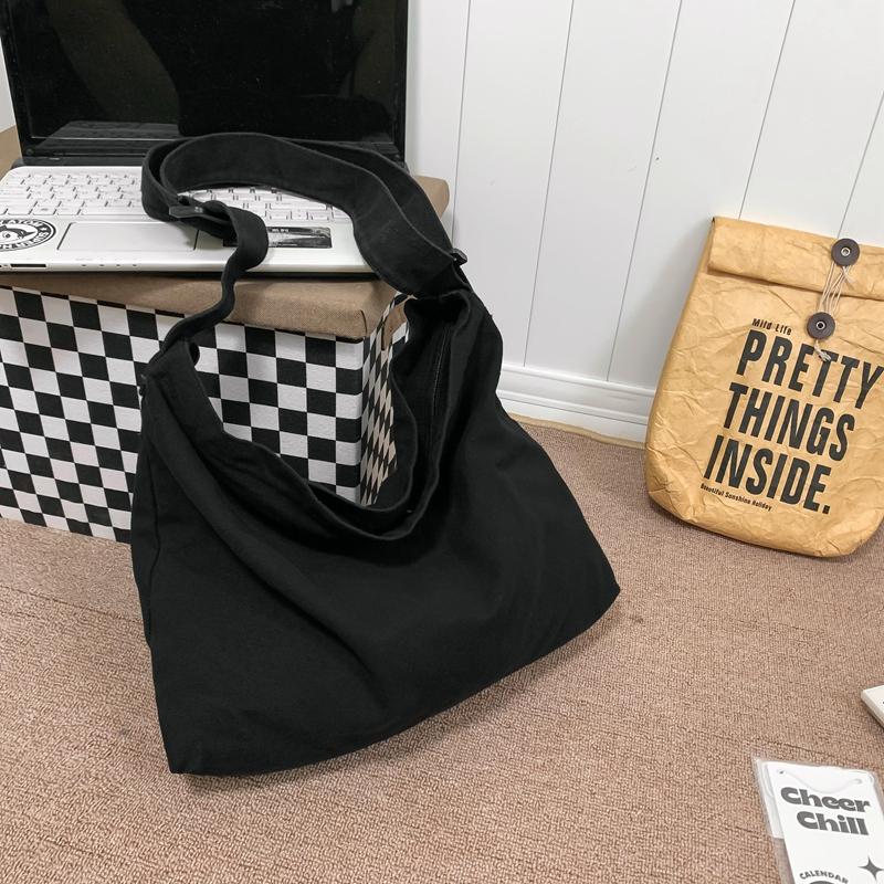 Studentka płócienna torba męska damska torba na ramię kampusowa torba na ramię w jednolitym kolorze