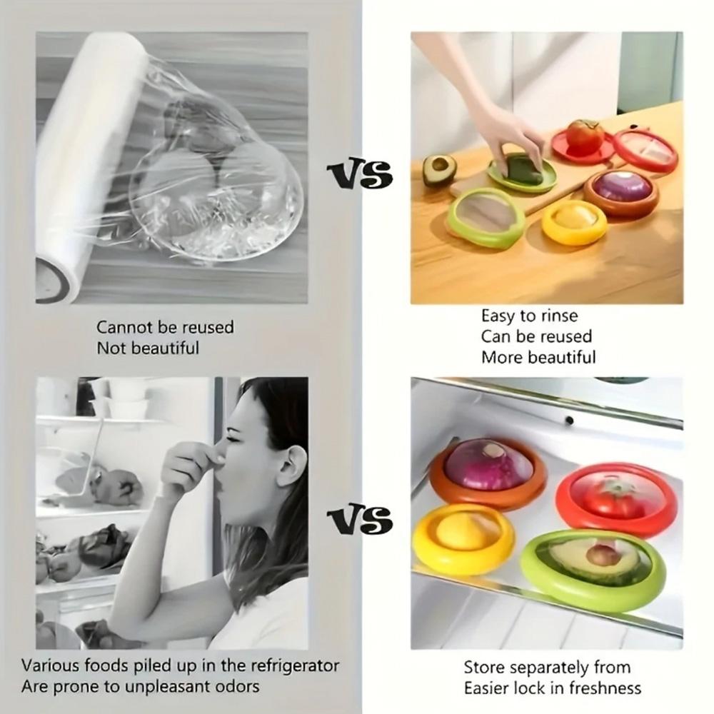 4PCS/1PC Reusable Silicone Fruit and Vegetable Fresh-keeping Box, Is a Must-have Fresh-keeping Box for Families