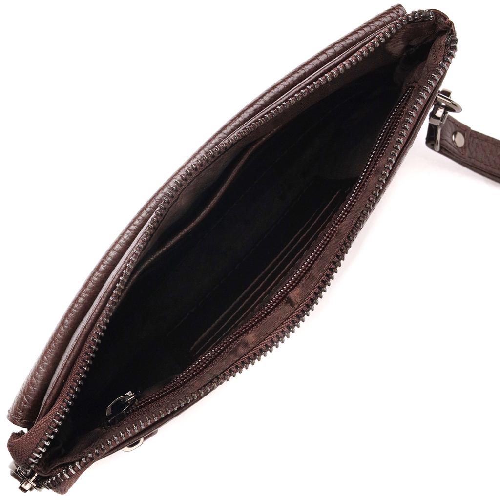 Stylish Clutch for Men Made of Genuine Leather CANPELLINI 21548 Brown
