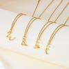 Gold Heart Alphabet Jewelry Necklace With O Chain For Female Fashion Accessory