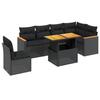 VidaXL Garden Lounge Set with Cushions 7 Pcs, Patio Sofas, Patio Furniture Set, Outdoor Furniture, Black 3273099