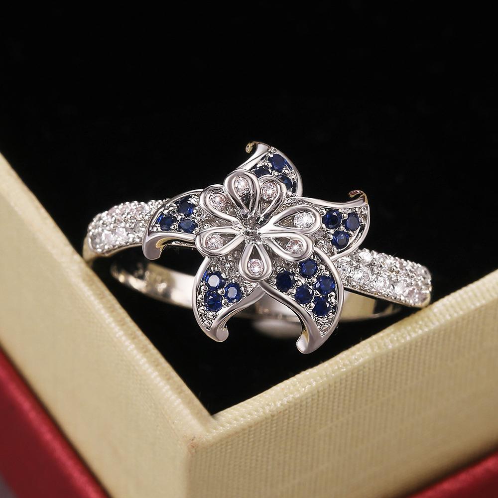 Fashion Trendy Jewelry S925 Rings For Women Cubic Zirconia Charms Bridal Wedding Engagement White Gold Color Ring