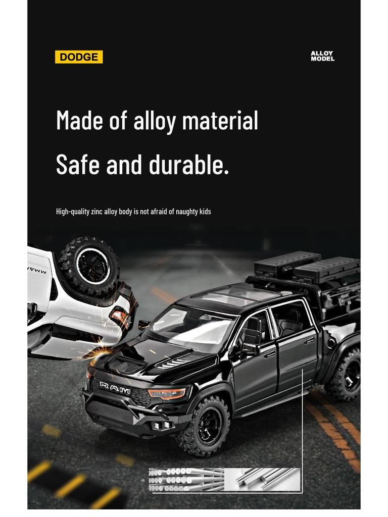 Dodge Tyrannosaurus Mammoth 1/32 Alloy Off-Road Car Model Toy Ornament