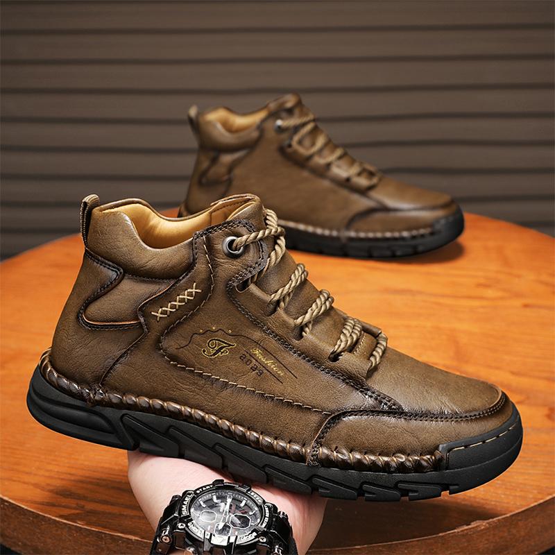 39-48 Spring/fall Mens Hip-top Leather Boots Men Boots Leather Casual Leather Shoes Men Ankle Boots