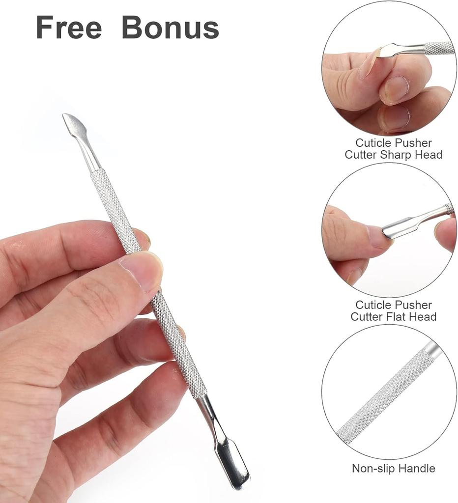 Nailpop Professional Stainless Steel Nail Cutter Scissor Nippers Function Cuticle Pusher Remover Manicure Nail Art Care Tool Kit