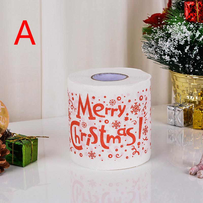 Roll Printing Paper Towel Party Santa Head Toilet Paper Environmentally Friendly Color Printing Pattern Small Roll Toilet Paper