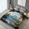 3-teiliges erfrischendes Seeufer-Landschaft 3D-bedrucktes Bettwäscheset Gemütlicher Bettbezug King Queen Twin Größe Geburtstagsgeschenk Schlafzimmerdekoration