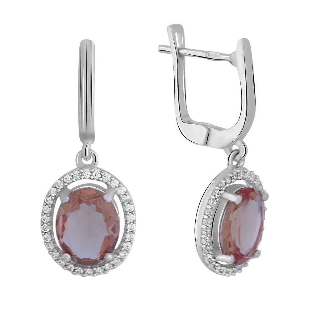 Серебряные серьги с Султанит султанитом 6.145ct (2050896)