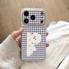 Plaid Cute Little White Dog Is Suitable for Apple 17PROMAX Mobile Phone Case with Large Window iPhone16 Soft 15 All-inclusive 14.