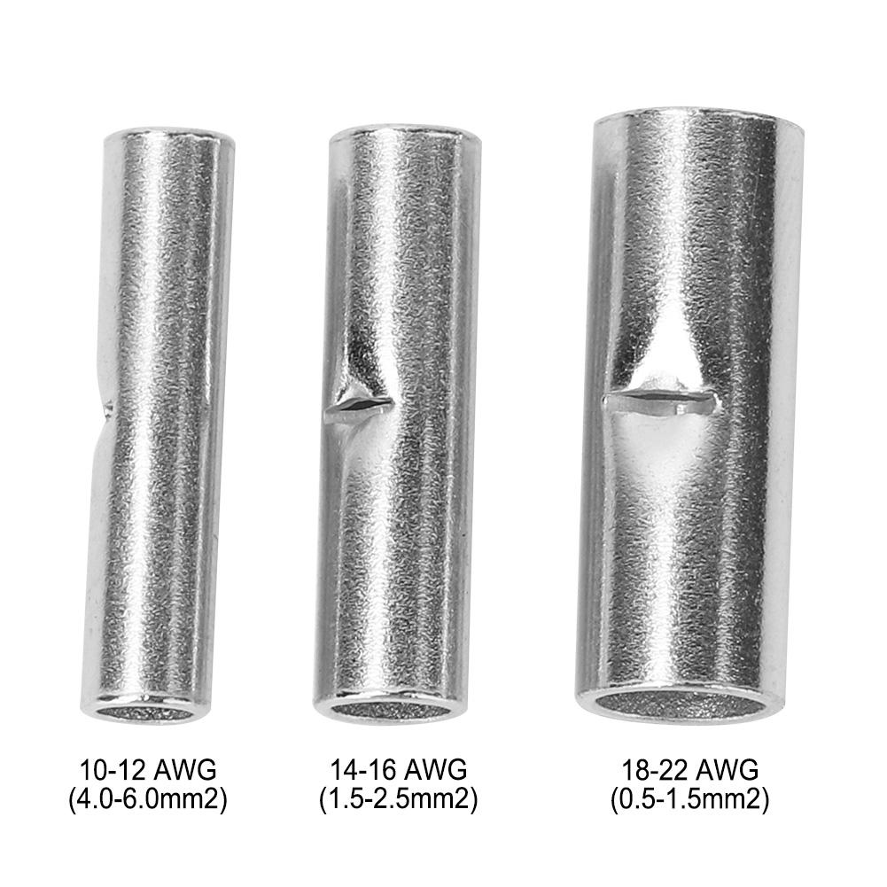 150 Piece Bare Non Insulated Butt Connector Splice Wire Terminal Kit