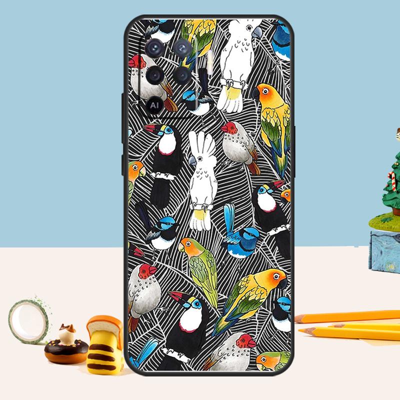 Colorful Parrots Case For Oppo A98 A78 A58 A18 A38 A74 A94 A54 A15 A17 A57 A6 A5 Pro A16 A76 A96 A40 A60 A80