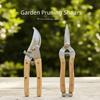 Stainless Steel Pruning Shears Anti-slip Straight/Bending Head Garden Scissors Labor-saving Wooden Handle Horticulture Secateur