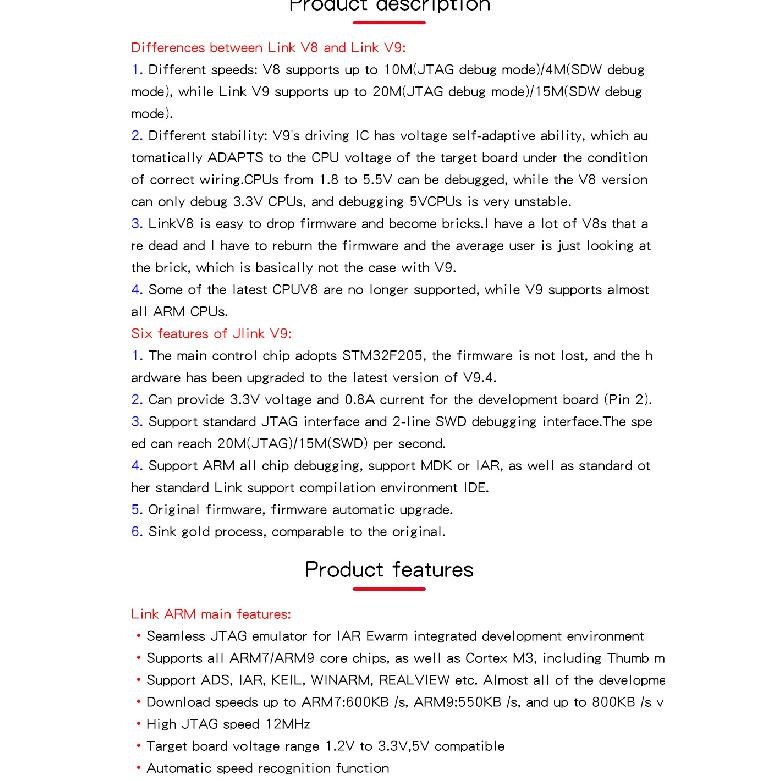 High Speed J-Link JLink V8 USB JTAG ARM Emulator Debugger J-Link V9 Emulator STM32F103C8T6 STM MCU