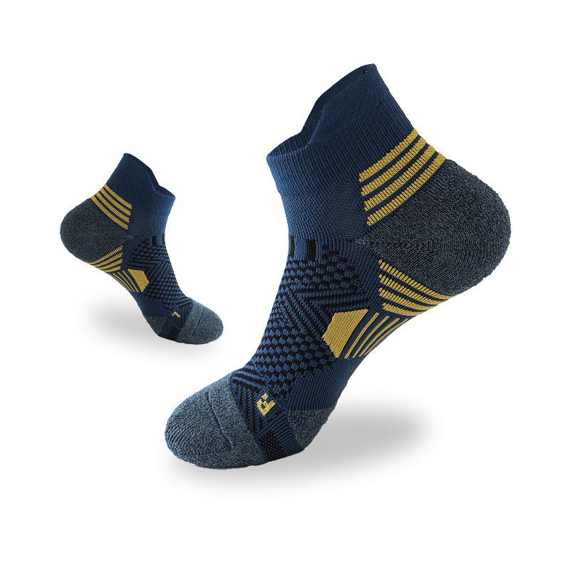 Men's Thickened Non-Slip Athletic Socks for Running, Short Fitness, and Badminton
