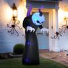 Inflatable Ghost with Pumpkin Head Halloween Decoration with Blue Flame Effect, 88 X 79 X 210 Cm