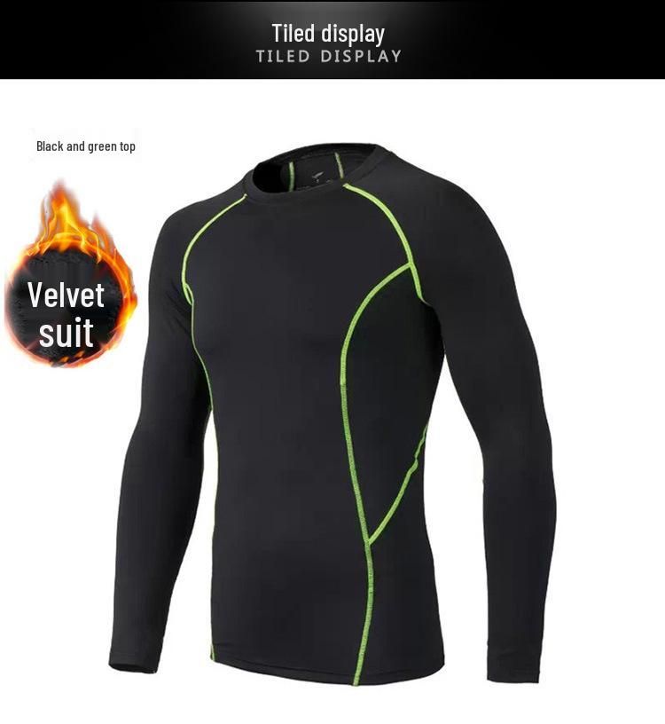 Herren Fleecegefütterter Kompressionsanzug: Warme, schnelltrocknende Basisschicht zum Laufen und Trainieren