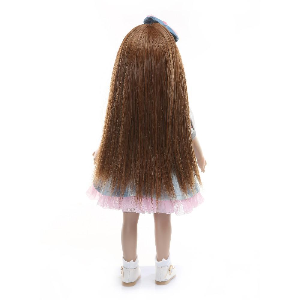 NPK Süße Lange Haare Mädchen Puppe Mode Denim Kleid Mädchen Geschenk