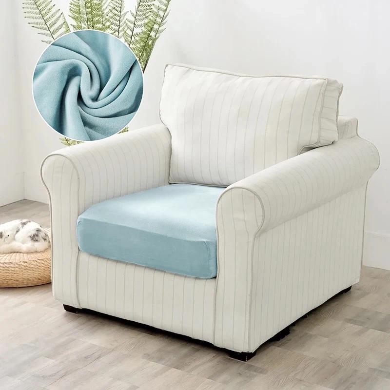 Velvet sofa cushion cover for living room elastic thicken stretch L shape corner armhair sofa slipcover furniture protector