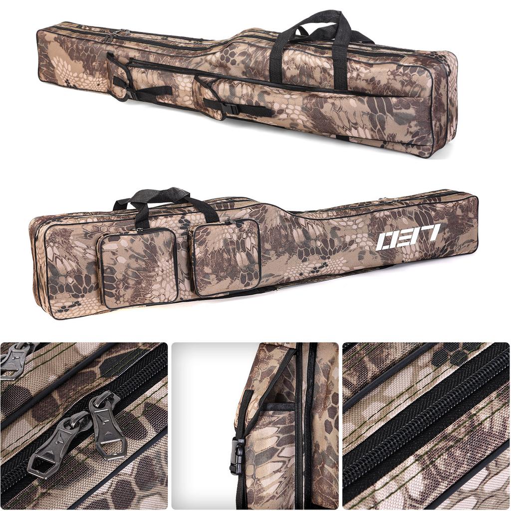 Nová LEO Dvouvrstvá plátěná rybářská taška 1,3 m Přenosná móda Rozšířená velkokapacitní skládací taška na rybářský prut Taška na rybářské potřeby Přenosná taška