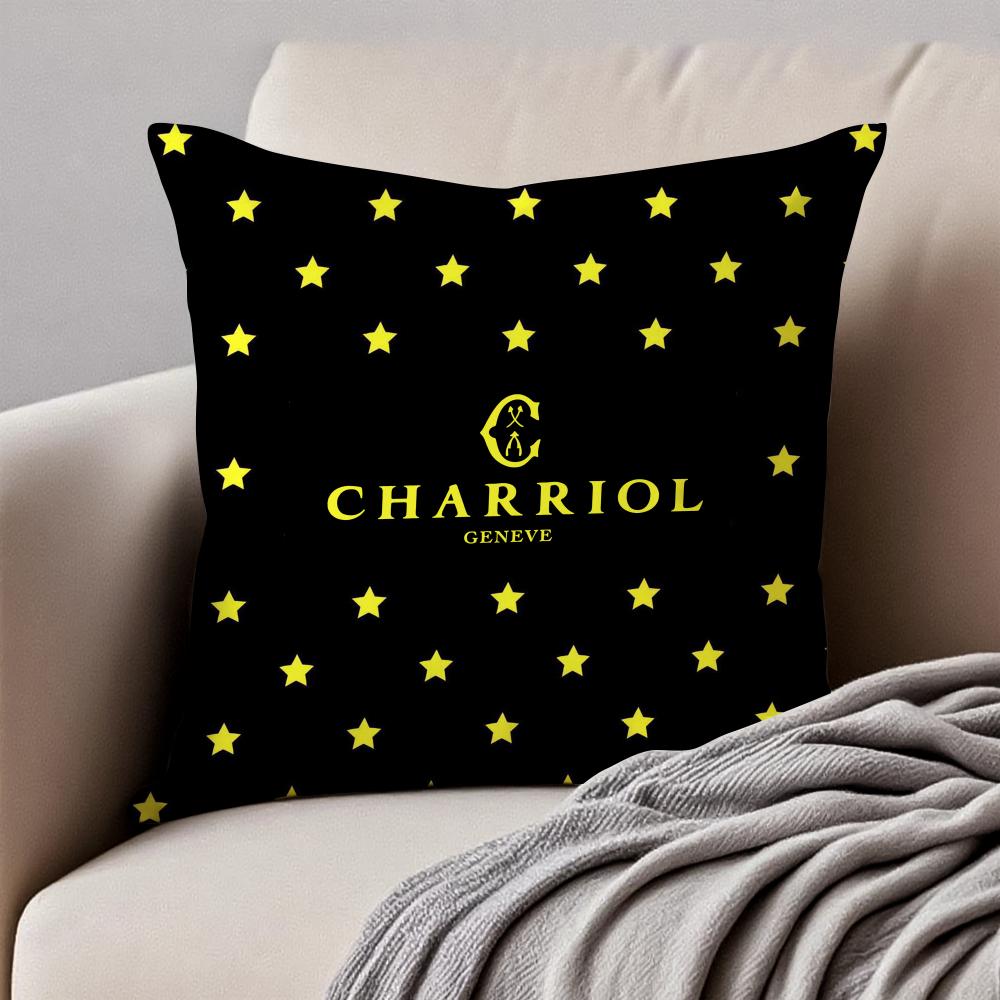 Fashion Modern Luxury CCharriols Cushion Cover Pillowcase Antidustmite Invisible Zipper Short Plush Sofa Cushion
