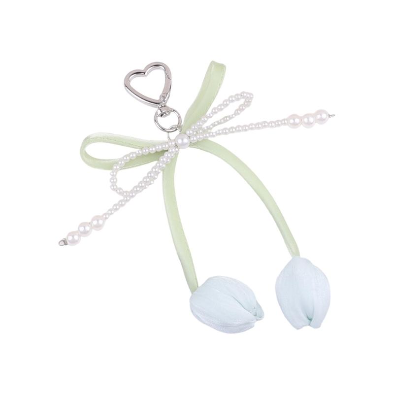 Pearls Bows Bag Charm Pendant Aesthetic Purse Charms Aesthetic keychains Keyring for Women Backpack Purse Handbag Decors