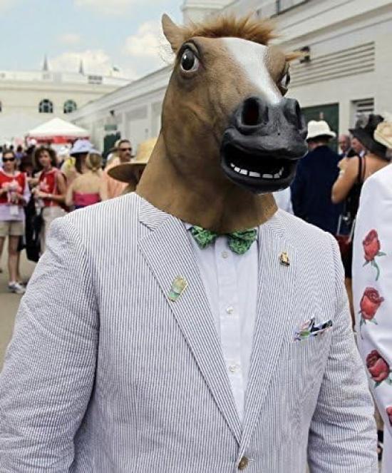 [ShuaWdk] Maschera Cavallo Divertente, Cosplay di Halloween, Maschera Animale, Copricapo, Maschera, Travestimento, Mostro, Maschera di Gomma Realistica per Halloween (Nuova Maschera a Testa di Cavallo)