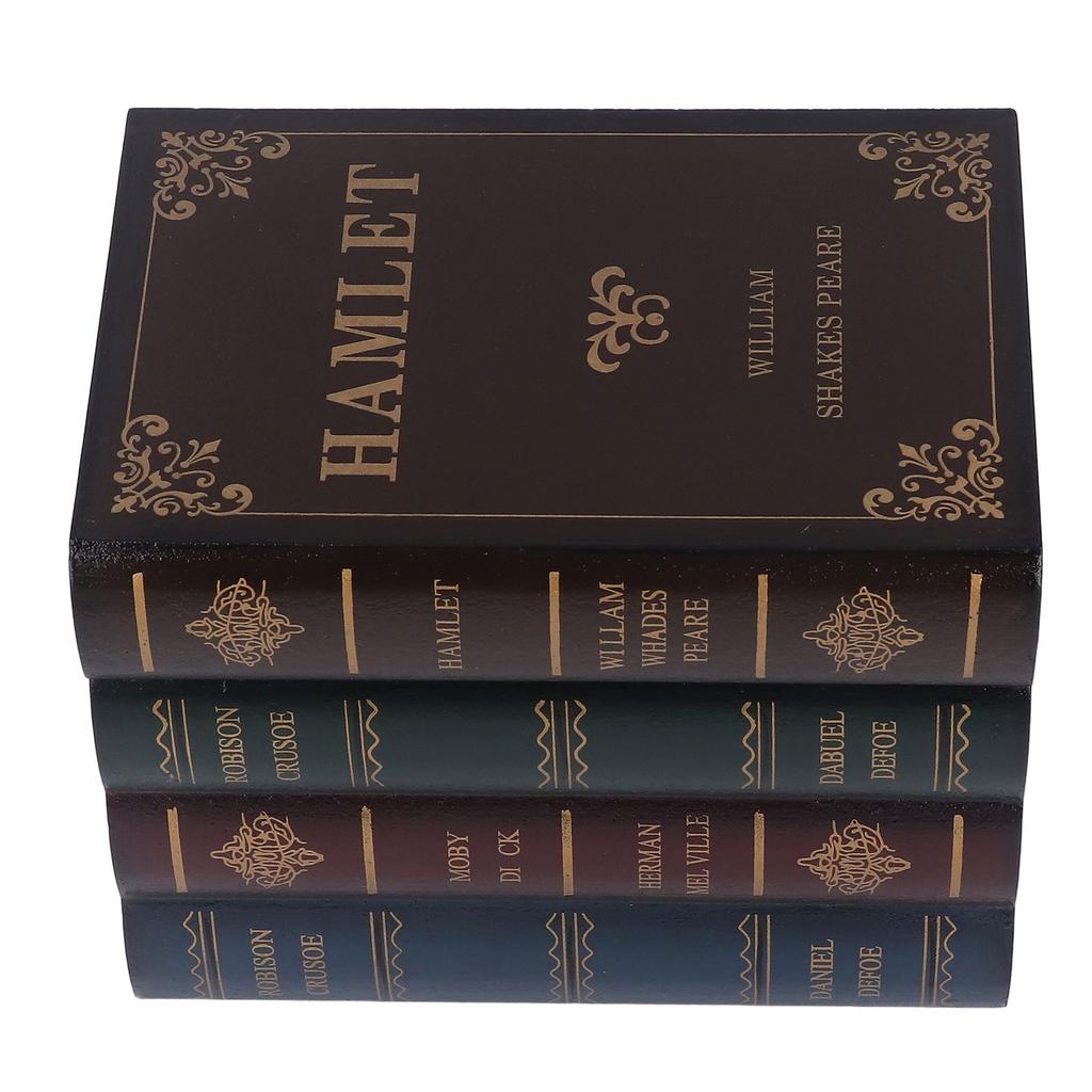 Buch Schmuckstück Vintage-Stil Texturiert Überzogen Goldfarben Aufbewahrungsfunktion Dichteplatte Dekorative Buchdekoration für