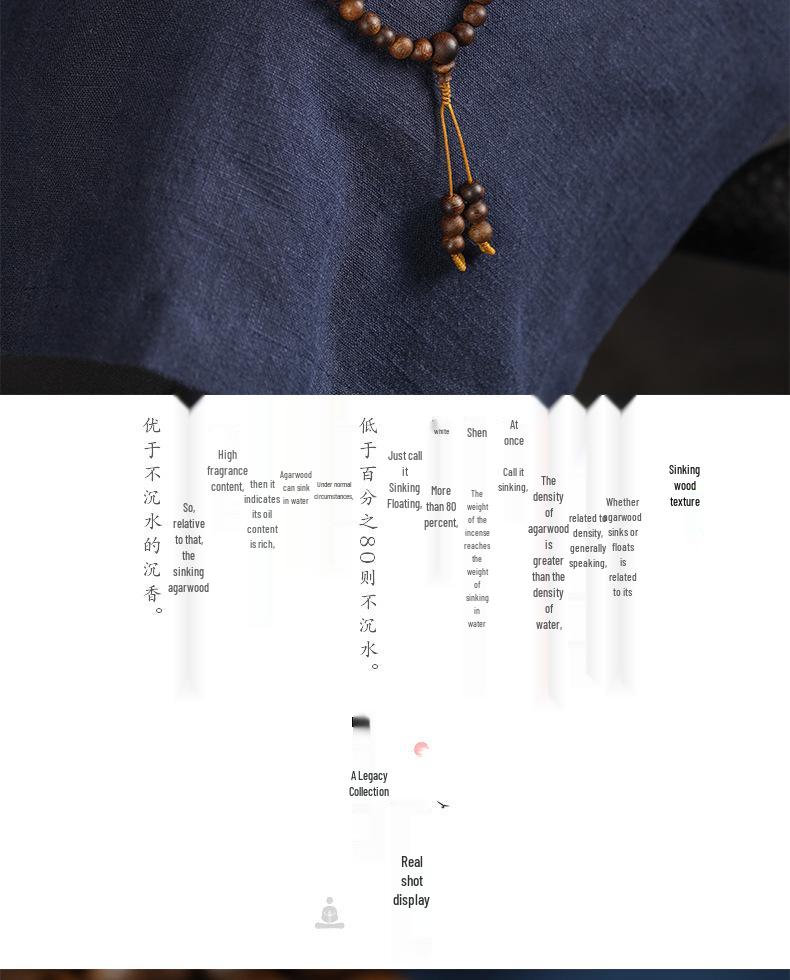 Vietnam Nha Trang Purple Agarwood Unisex Bracelet - Natural Wild Sinkwood Buddhist Prayer Beads, 108 Beads