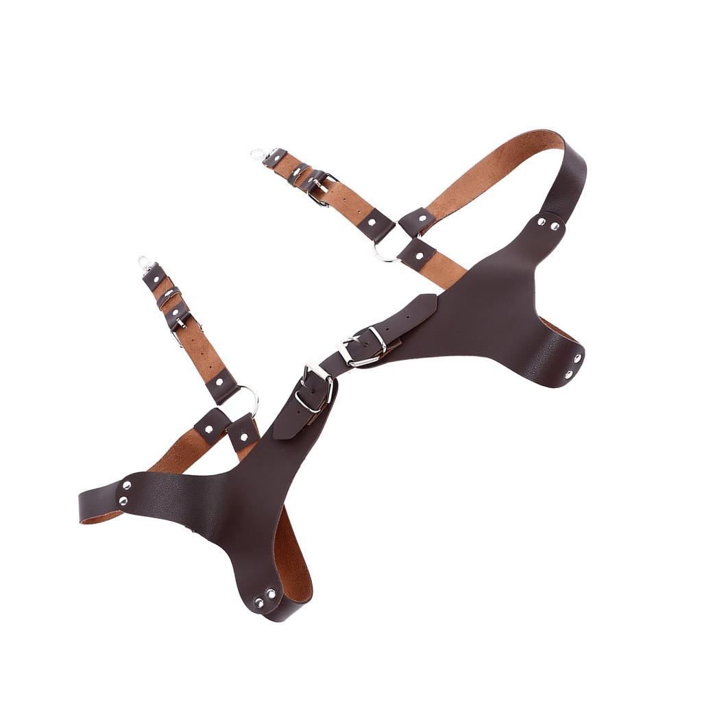 Men Suspenders Adjustable Sturdy Vintage Style PU Leather Renaissance Men Suspenders for Parties