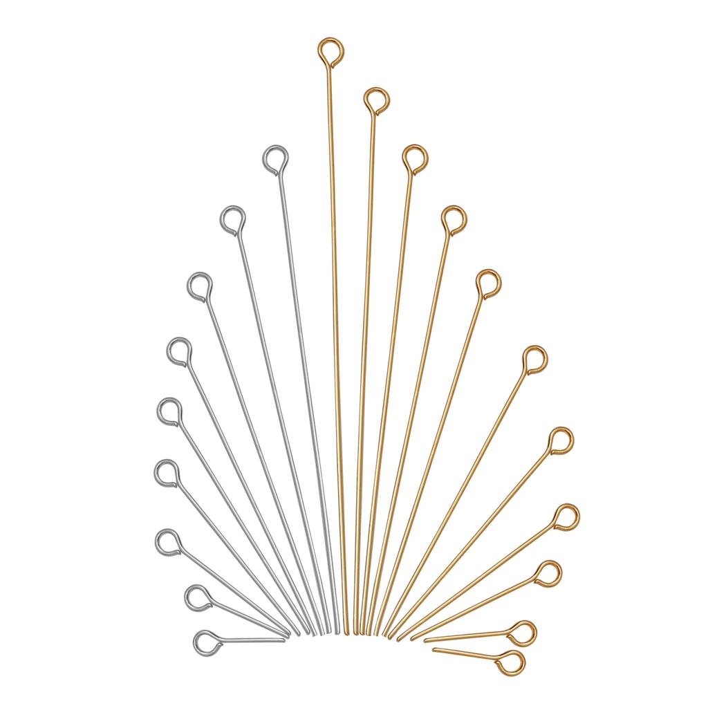 50/100Pcs Stainless Steel 9-Shape Needle Charm Accessories For DIY Necklace Bracelet Jewelry Making