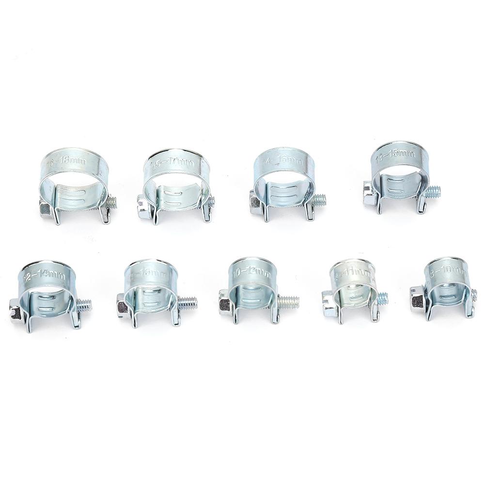 135PCS Zinc Plated Mini Fuel Hose Clamps Line Tube Pipe Clips 818mm