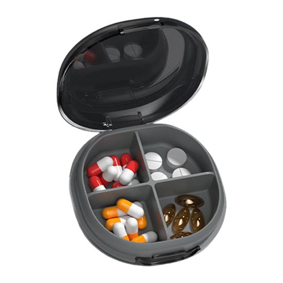 

Коробка для таблеток Портативный нескользящий органайзер для таблеток с силиконовой пряжкой для офиса 4 Grid
